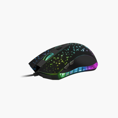 Primus Xtech Gaming Mouse Wired Ophidian 6 Button 7 LED Colours 2400dpi Adjustable Settings - Black