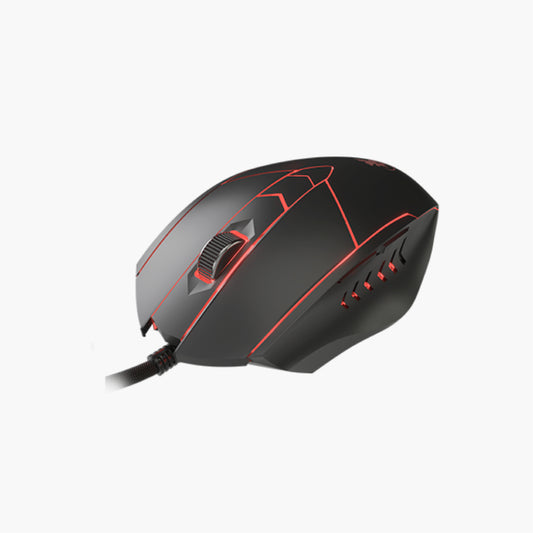 Xtech Gaming Mouse Wired Stauros 3D 6 Button 4 Colour LED  Braided Durable Cable  7200dpi Adjustable Settings - Black