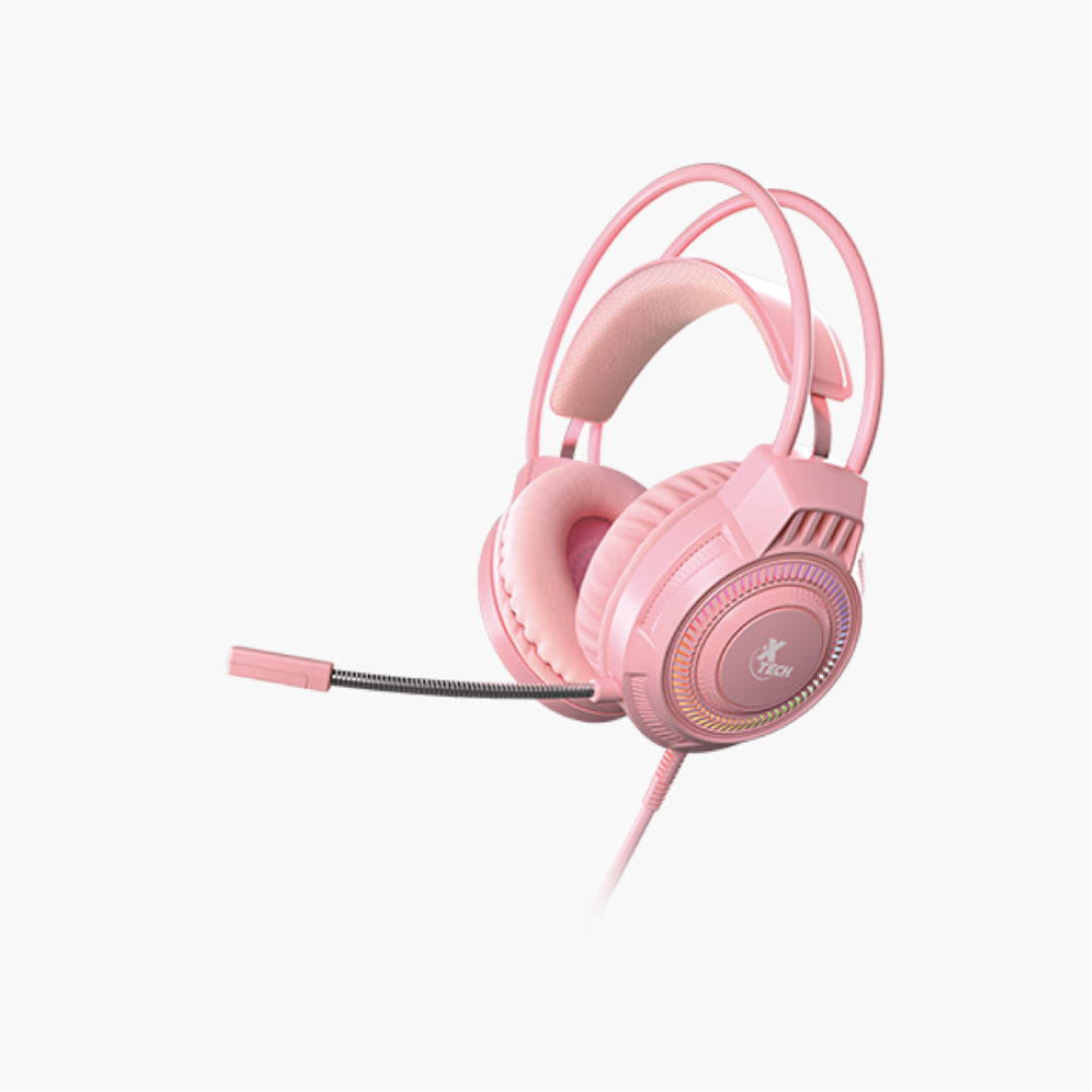 Xtech Xtech Gaming Headset Khione 3.5mm TRRS + USB with Boom Mic Omnidirectional 7 LED Colour Lights with Dual to Single