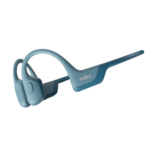 Shokz OpenRun Pro Blue Bluetooth Headset Noise Cancelling Mic Premium Bone Conduction - Enhanced Bass - Water Resistant IP55 - 10Hr Battery Life