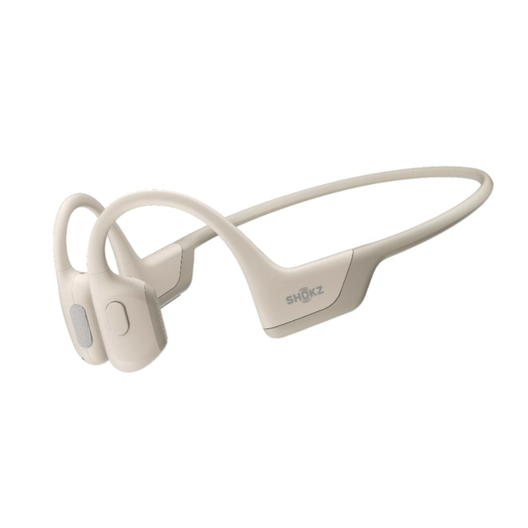 Shokz Shokz OpenRun Pro Beige Bluetooth Headset Noise Cancelling Mic Premium Bone Conduction - Enhanced Bass - Water