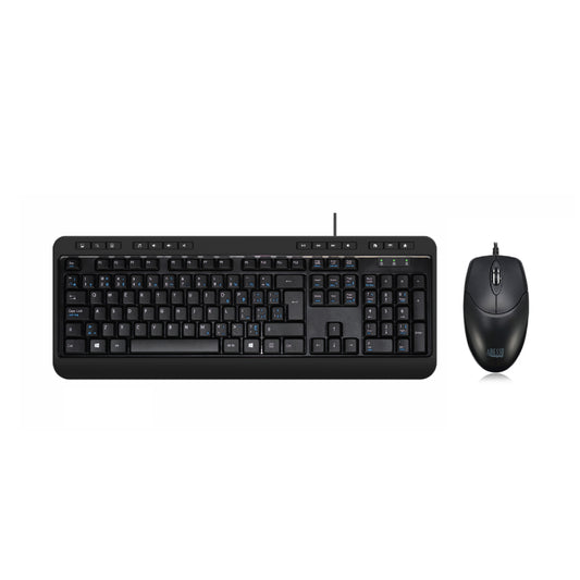 Adesso Adesso Keyboard (Bilingual) & Mouse Combo Wired Antimicrobial Multimedia 1200dpi PC/Mac - Black