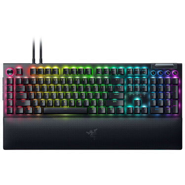 Razer Razer Gaming Keyboard Wired BlackWidow V4 Pro Green Mechanical Switches Chroma RGB with Magnetic Wrist Rest - Black
