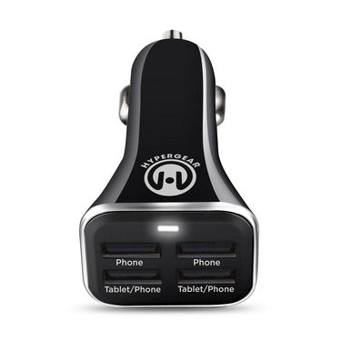 HyperGear HyperGear Car Charger 4 Port USB-A 6.8 Amp Rapid Charge - Black (UPC: 633755142697) – Image 2