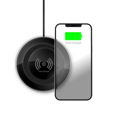 HyperGear HyperGear Qi Wireless Charging Pad 15W Fast Charge Includes Charging Cable and Wall Charger - Black (UPC: