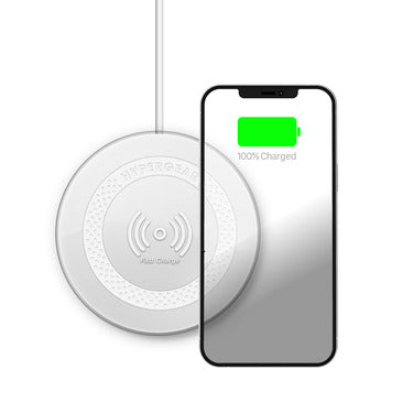 HyperGear HyperGear Qi Wireless Charging Pad 15W Fast Charge Includes Charging Cable and Wall Charger - White (UPC: