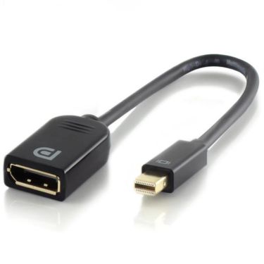 Alogic Alogic Adapter Mini DisplayPort Male to DisplayPort Female 4K Compatible Premium Series 6in - Black (UPC: