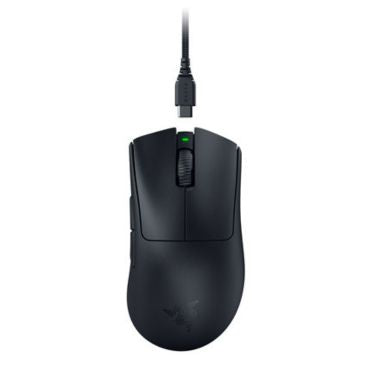 Razer Gaming Mouse Wireless DeathAdder V3 Pro Ultra-lightweight Ergonomic Esports, Focus Pro 30000dpi or Wired USB C Speedflex Cable - Black