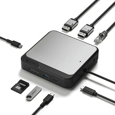 Alogic Docking Station USB-C Dual Monitor 100W Power Delivery 4k Ultra HD 60Hz 2x DisplayPort - Space Grey
