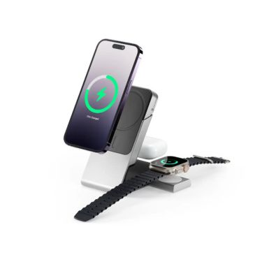 Alogic Alogic Qi Charging Stand / Dock 3-in-1 with 5000mAh Powerbank Phone (15W) & Airpods (5W) & Apple Watch Charger (2W)