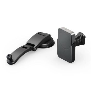 Alogic Qi Car Charger 15W Vent & Dashboard Mount with Matrix+ 5000mAh Powerbank with 30W USB-C Car Charger & USB-C to USB-C Charging Cable - Black