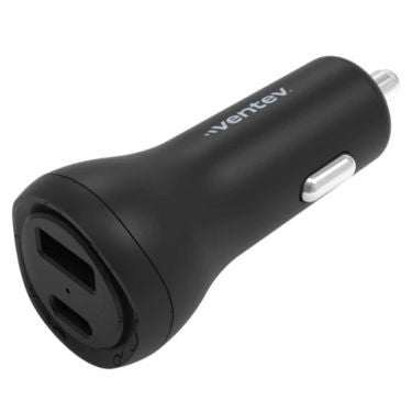 Ventev Ventev Car Charger 2 Port 32W USB-A (12W) USB-C (20W) Power Delivery LED Indicator Light - Box - Black (UPC:
