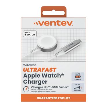 Ventev Apple Watch Charger Ultra Fast MFI Rapid Charge with USB-C Braided Cable 3ft
