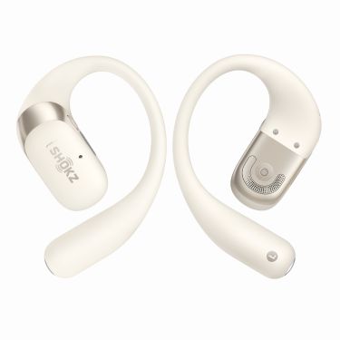 Shokz Shokz OpenFit 2 Beige Bluetooth Headset Noise Cancelling Mic Around Ear Air Conduction - OpenBass - Water Resistant