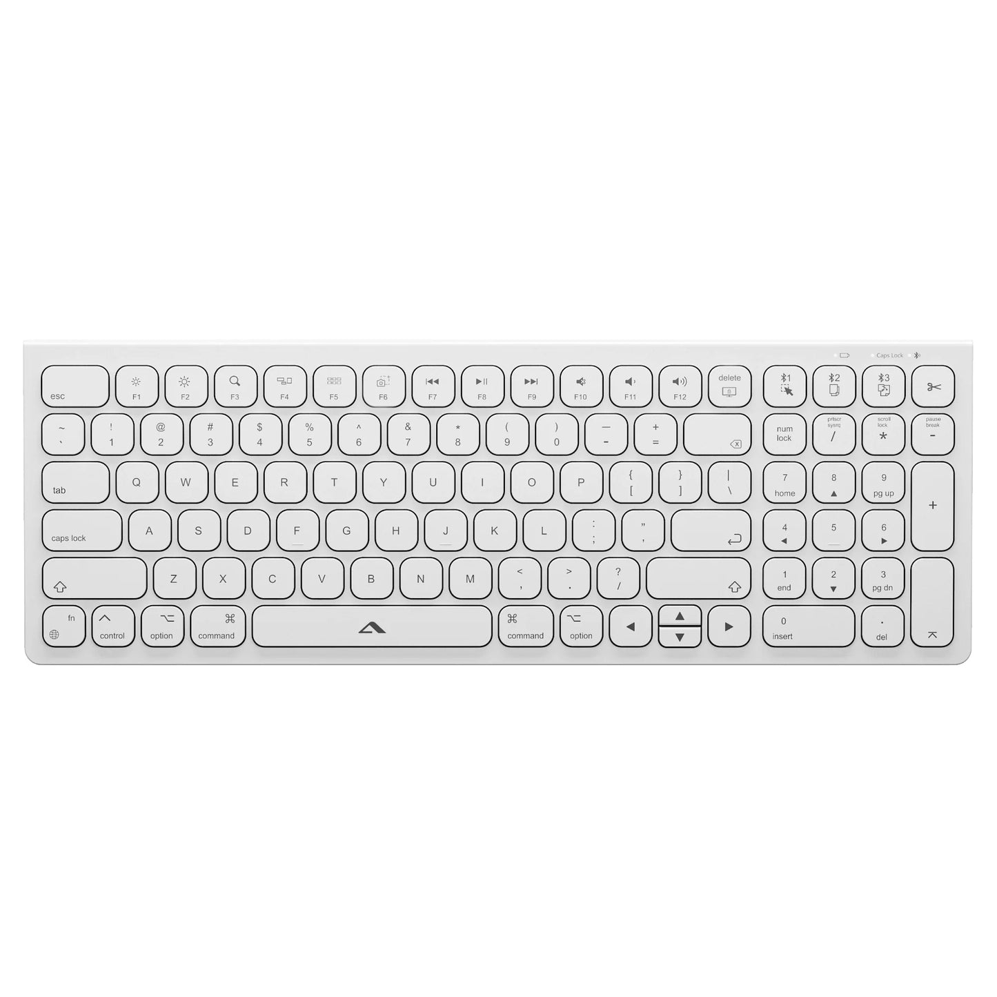 Alogic Alogic Keyboard Bluetooth Echelon USB-C Rechargeable Compact Mac - White