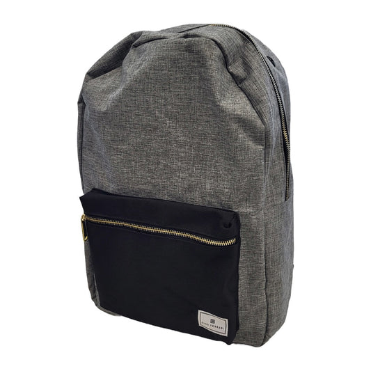 Gino Ferrari Gino Ferrari Backpack 16in Paris Grey Nylon Large Front Pocket Adjustable Shoulder Straps (UPC: 5016369603337)