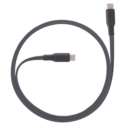 Ventev Ventev Charge & Sync USB-C to USB-C Cable 6ft Flat High Speed 2X Copper Fast Charge Reinforced Connector - Box - Gray