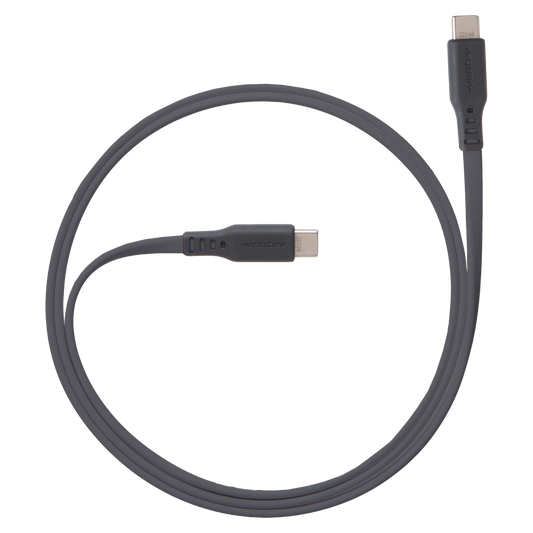 Ventev Ventev Charge & Sync USB-C to USB-C Cable 6ft Flat High Speed 2X Copper Fast Charge Reinforced Connector - Box - Gray
