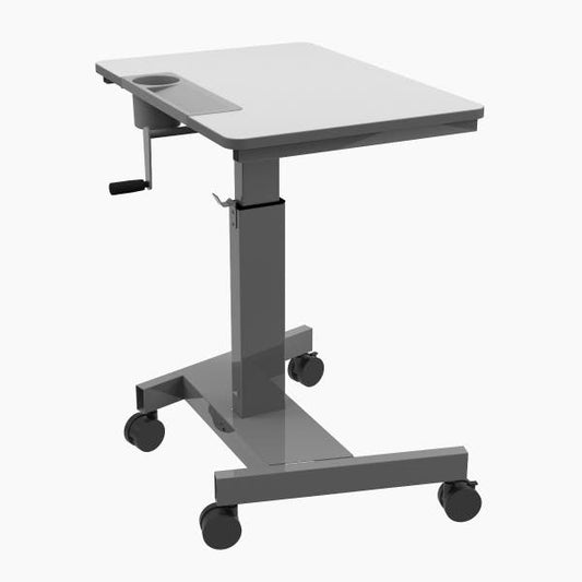 Luxor Student Desk - Ergonomic Sit Stand with Crank Handle up to 42In High Steel Construction with Casters
