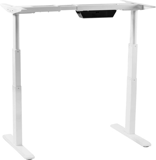Mount-It!  Sit Stand FRAME ONLY Electric Motorized Height Adjustable Dual Motor LED Touch Control Desk Adjusts from 39In to 67In Height up to 24In - White
