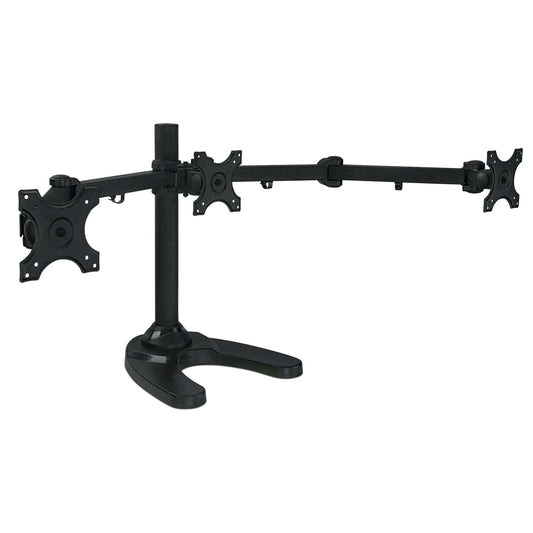 Mount-It! Triple Monitor Mount Desktop Stand Up to 24in per Arm Tilt & Rotation  - Black