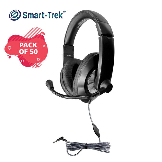 HamiltonBuhl HamiltonBuhl Headset Smart-Trek Stereo On Ear In-line Volume Adjustable Headband Dura-Cord TRS 3.5mm (50 PACK)
