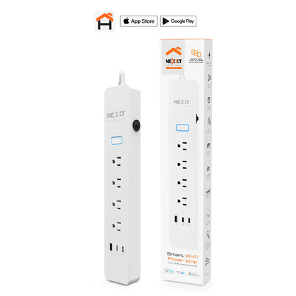 Nexxt Nexxt Smart Home Surge Protector 800 Joules with 4 AC Outlets 2x USB-C 1x USB-A Ports Google/Alexa/Siri Voice Controls 
