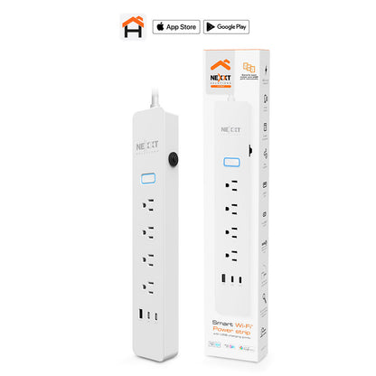 Nexxt Nexxt Smart Home Surge Protector 800 Joules with 4 AC Outlets 2x USB-C 1x USB-A Ports Google/Alexa/Siri Voice Controls