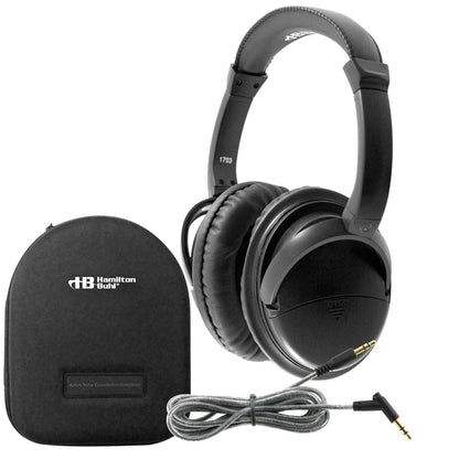 HamiltonBuhl HamiltonBuhl Headphones Deluxe Active Noise Cancelling with Case 3.5mm Padded Ear Cups & Headband (SKU: