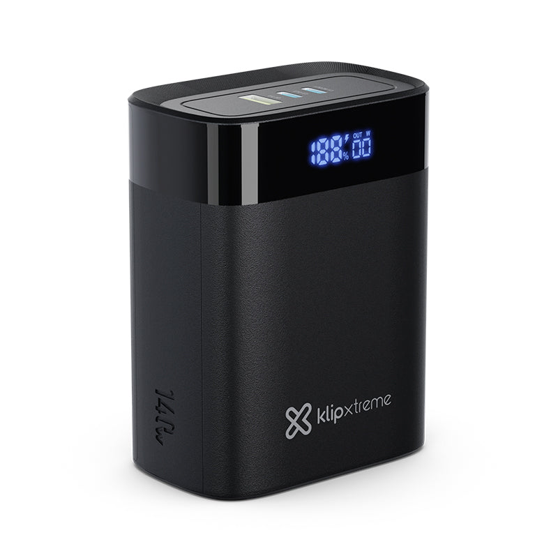 Klipxtreme Klipxtreme Powerbank PowerCell 30000mAh 140W 3 Port 1x USB-A (22.5W) 2x USB-C (140W) PD Laptop LED Display - Black