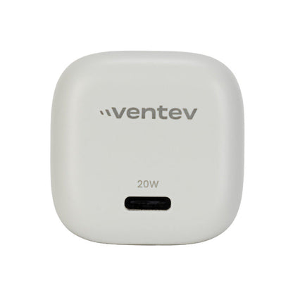Ventev Ventev Wall Charger 1 Port 20W USB-C - White & Grey with USB-C to USB-C Cable 3.3ft - Box - White (SKU: 54377)