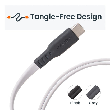 Ventev Charge & Sync Lightning MFI to USB-A Cable 6ft Braided High Speed 2X Copper Fast Charge - Box - Gray