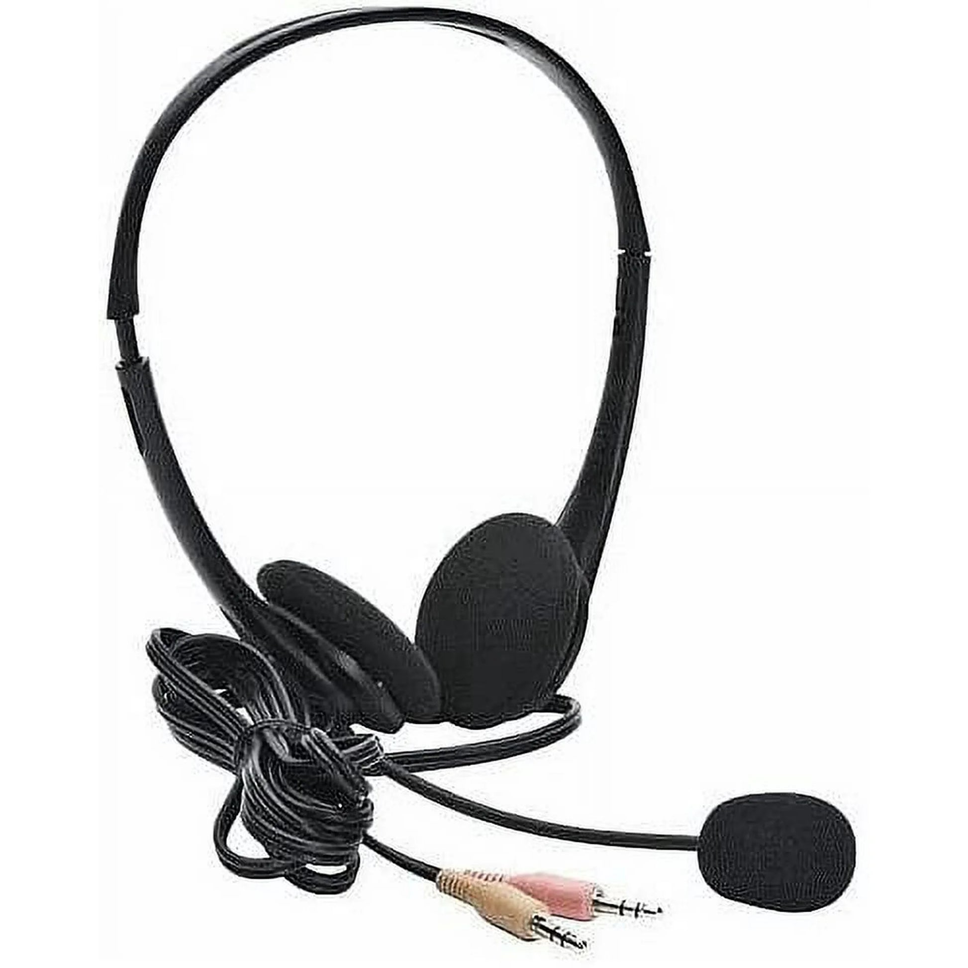 nan Headset Stereo Wired with Boom Mic 2x 3.5mm Jacks with Adapter to 1x 3.5mm to Connect to Single 3.55 Jack (BULK)