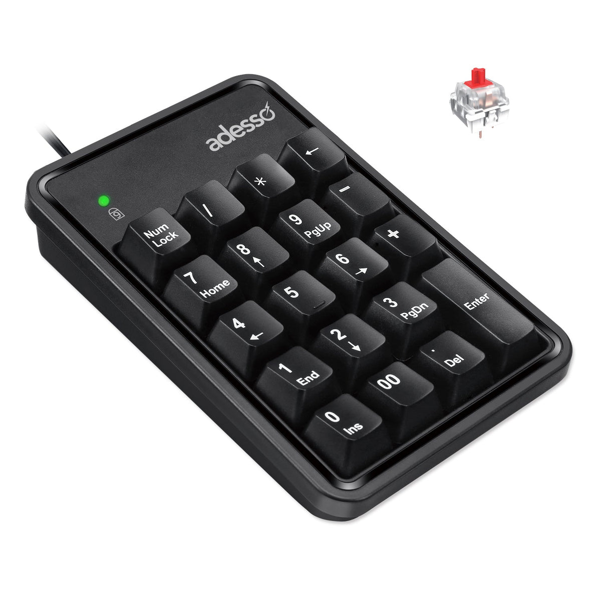 Adesso Adesso Mechanical Numeric Keypad with Cherry MX Red Switch (SKU: 54446) – Image 3