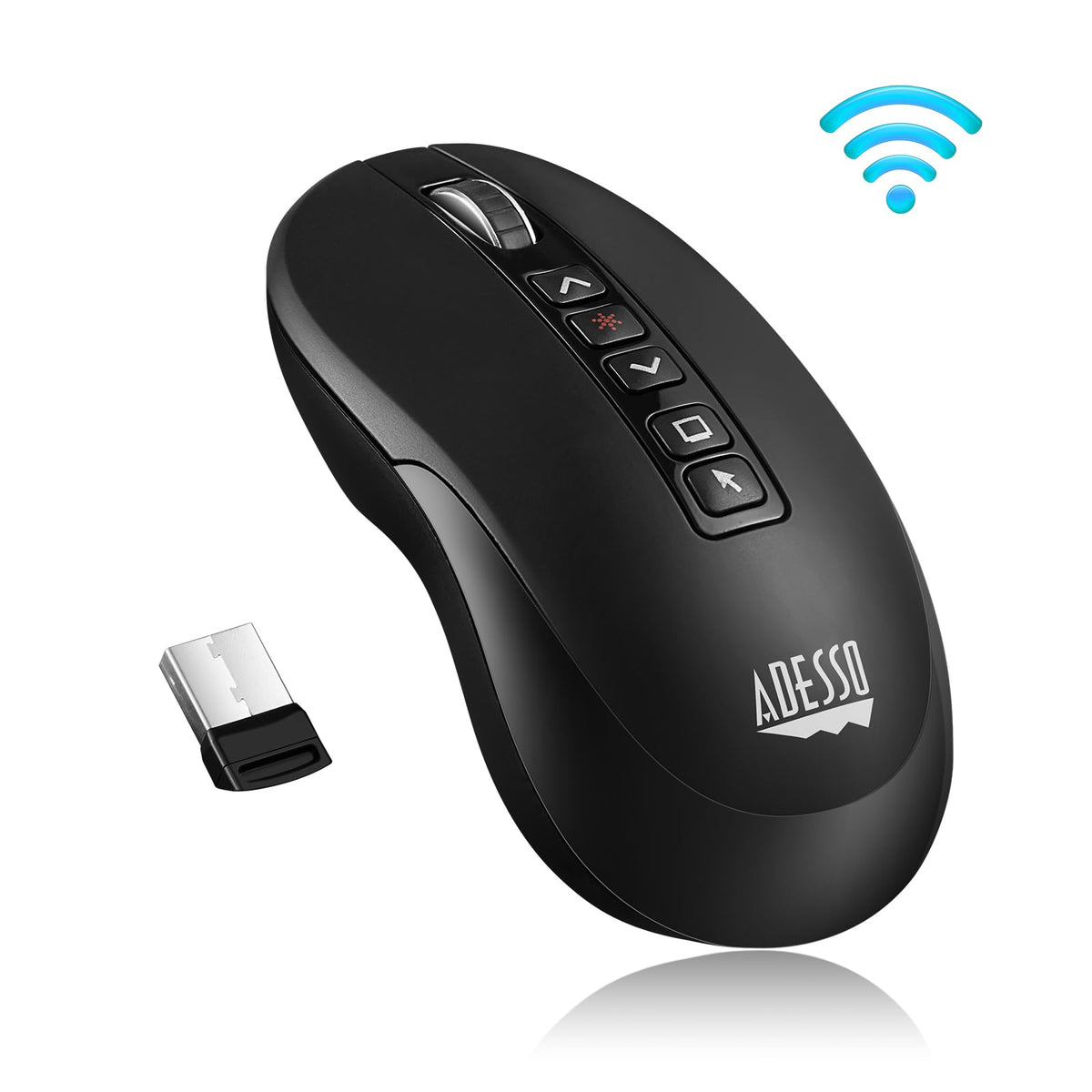 Adesso Adesso 2.4Ghz Wireless Presenter Mouse with Laser Pointer and Air Mouse (SKU: 54453) – Image 2