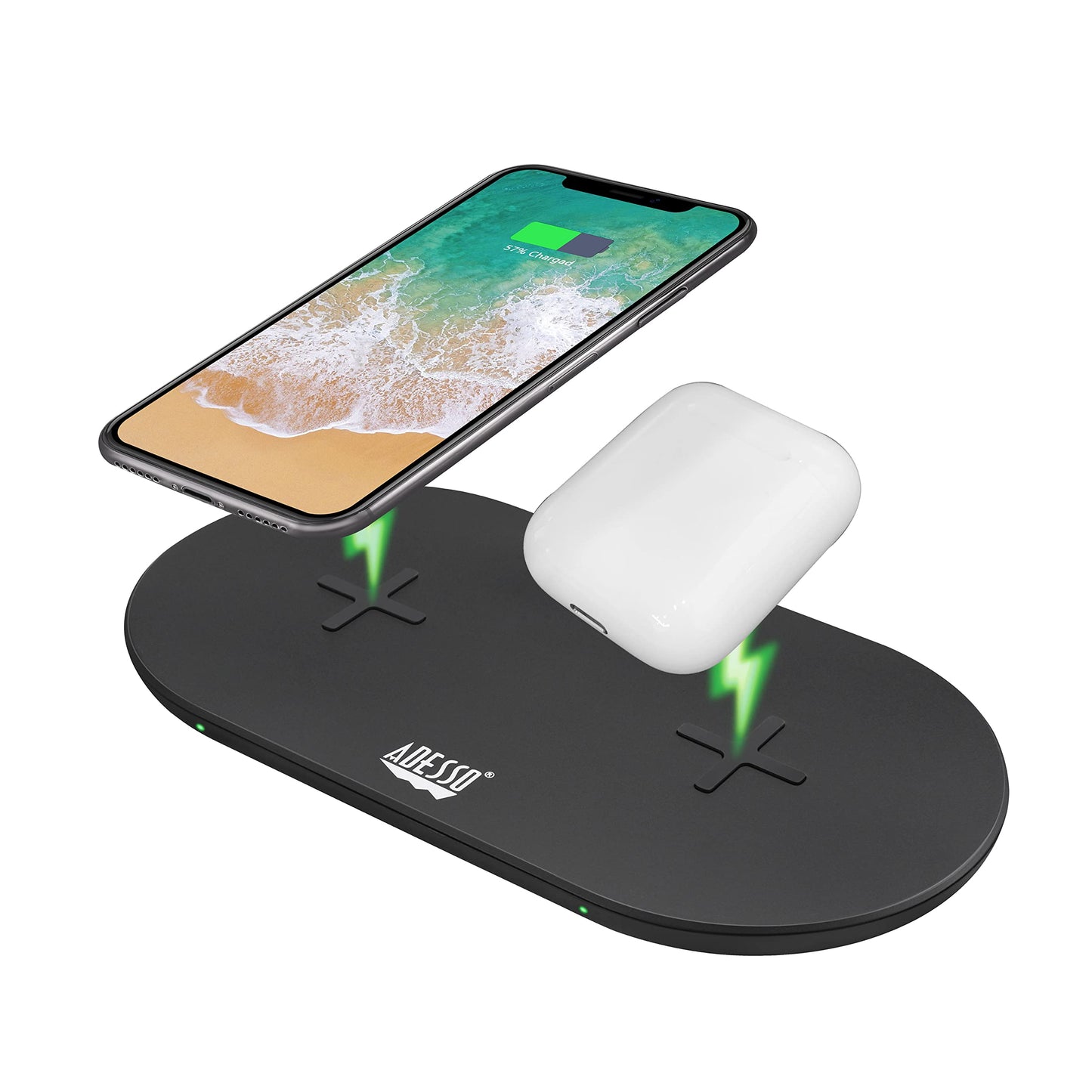 Adesso Adesso 15W Wireless Dual QI Charger Pad (SKU: 54477) – Image 3