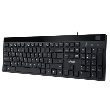 Adesso Adesso Desktop Keyboard AKB-140FB USB-A and USB-C adaptor with Fingerprint Reader (SKU: 54573)