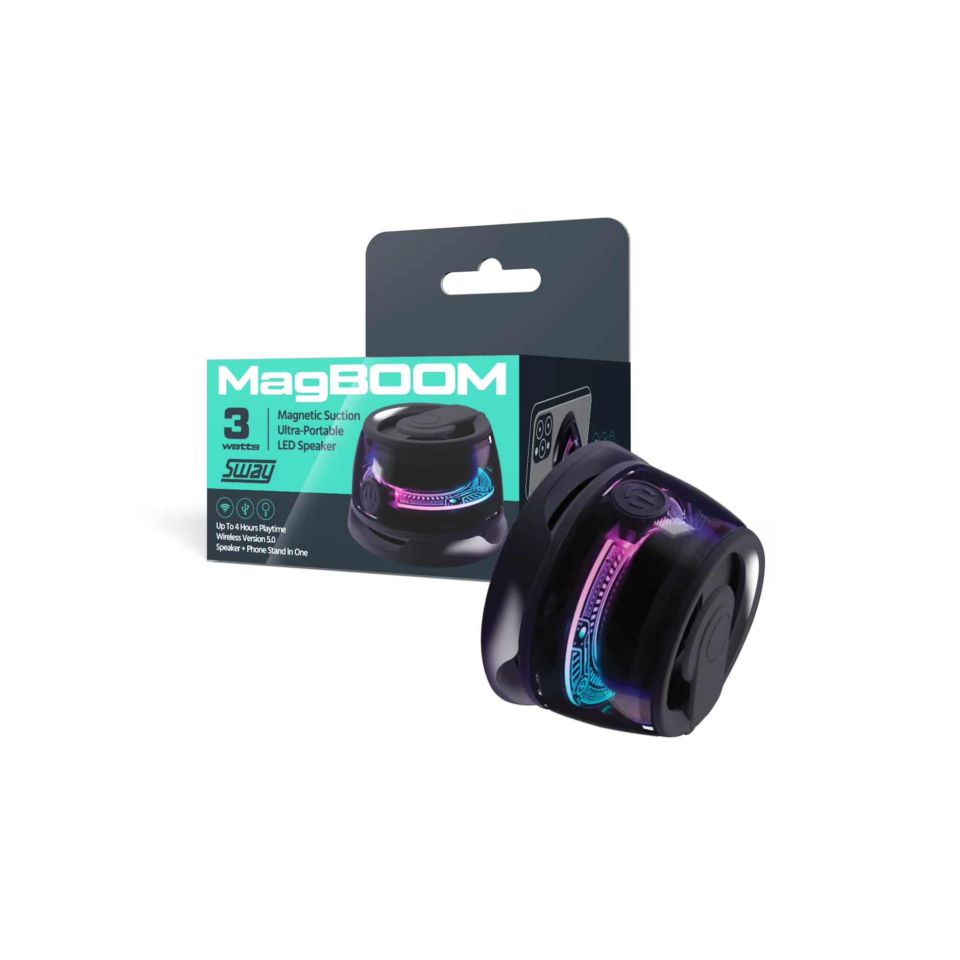 Sway SWAY Speaker MagBoom LED Magnetic 3W (SKU: 54688)