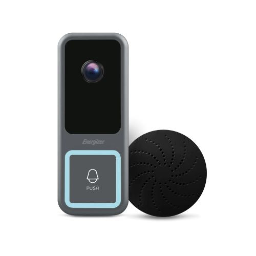 nan Energizer Smart Doorbell & Chime, Wired 1080p Video Doorbell Security Camera, 2-Way Audio, Night Vision, Cloud & Card