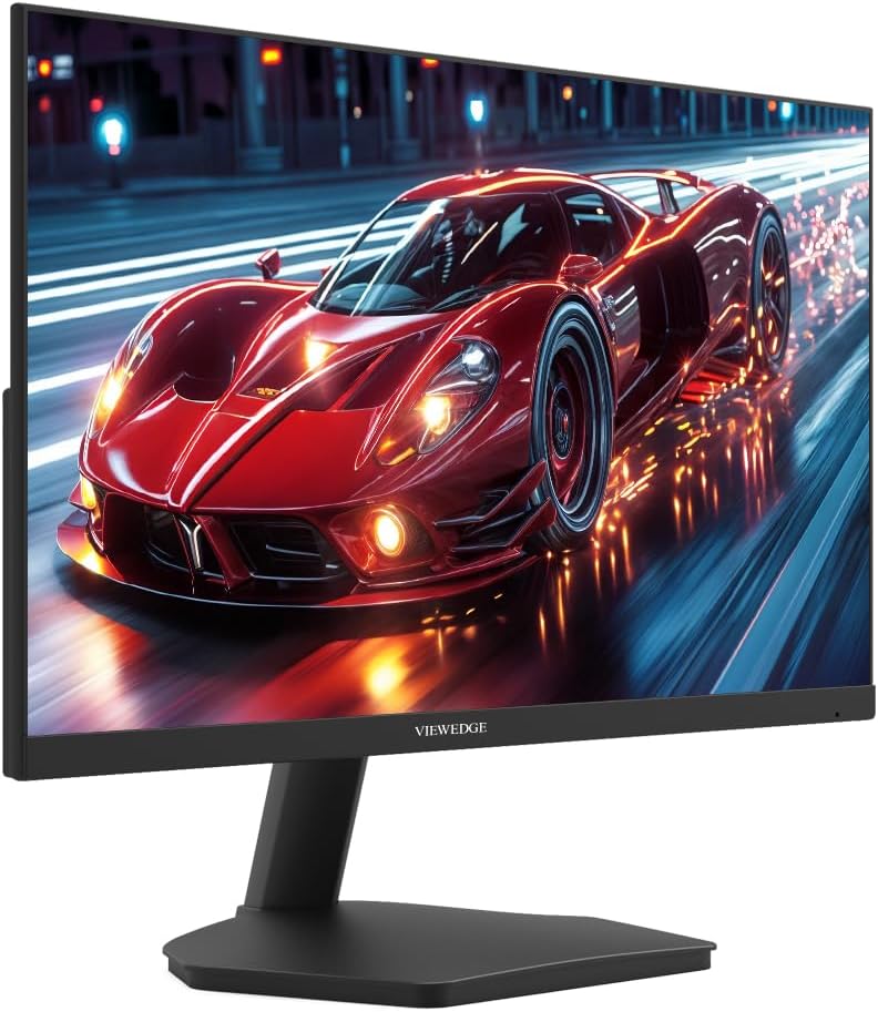 Viewedge Gaming Monitor 27in FHD (1920x1080p) up to 144 Hz with contrast ratio of Millions: 1, 178-degree viewing angle, HDR 10, and 1ms responsive time - Black