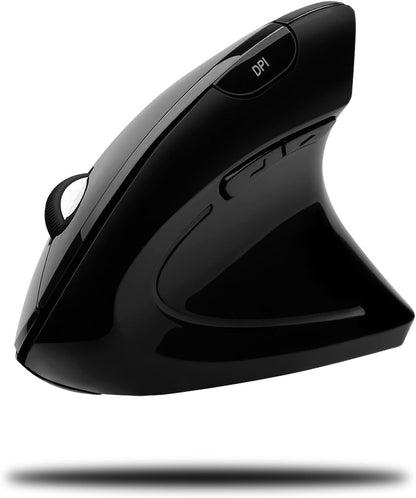 Adesso Mouse Wireless Vertical E10 6 Buttons up to 1600dpi Right Hand - Black