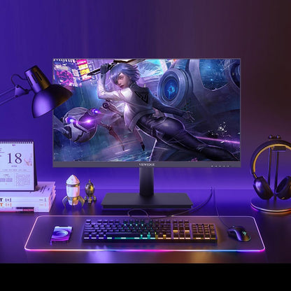 Viewedge Gaming Monitor 24in FHD (1920x1080p) up to 240hz VA panel with contrast ratio of Millions : 1, 178-degree viewing angle, and 1ms responsive time  - Black