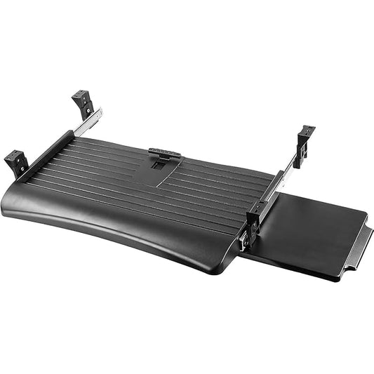 Mount-It! Under Desk Keyboard & Mouse Tray Tilt Swivel Adjustable Height Ergonomic with Gel Wrist Pad - Black