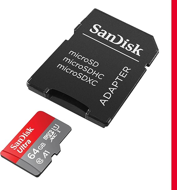 SanDisk Ultra MicroSD Memory Card 64GB Class 10 with SD Adapter microSDHC/microSDXC UHS-I card
