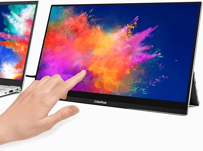 SideTrak Laptop Monitor 15.8in Solo Pro Touch Freestanding Portable Monitor Anti-Glare LED Includes HDMI & USB-C Cables PC/MAC/Chrome/Console Gaming -