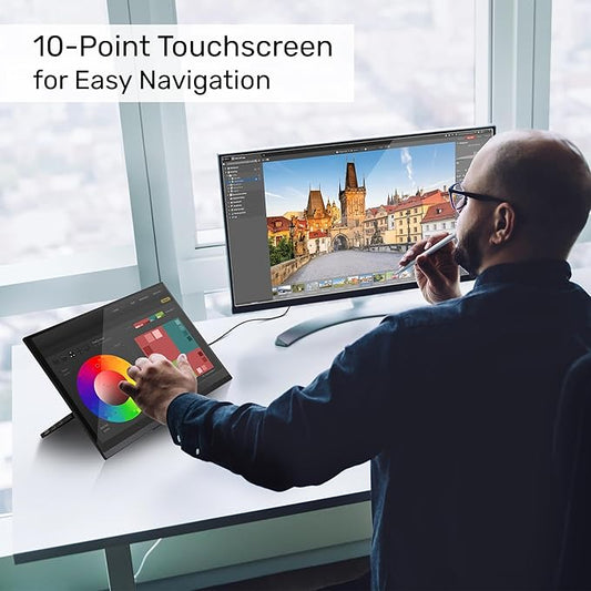 SideTrak Laptop Monitor 15.8in Solo Pro Touch Freestanding Portable Monitor Anti-Glare LED Includes HDMI & USB-C Cables PC/MAC/Chrome/Console Gaming -