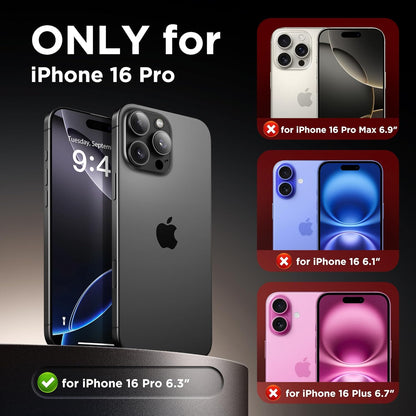 GolbinBox Magnetic for iPhone 16 Pro Clear Case with Camera Control Button,Compatible with 2 Privacy Screen Protectors