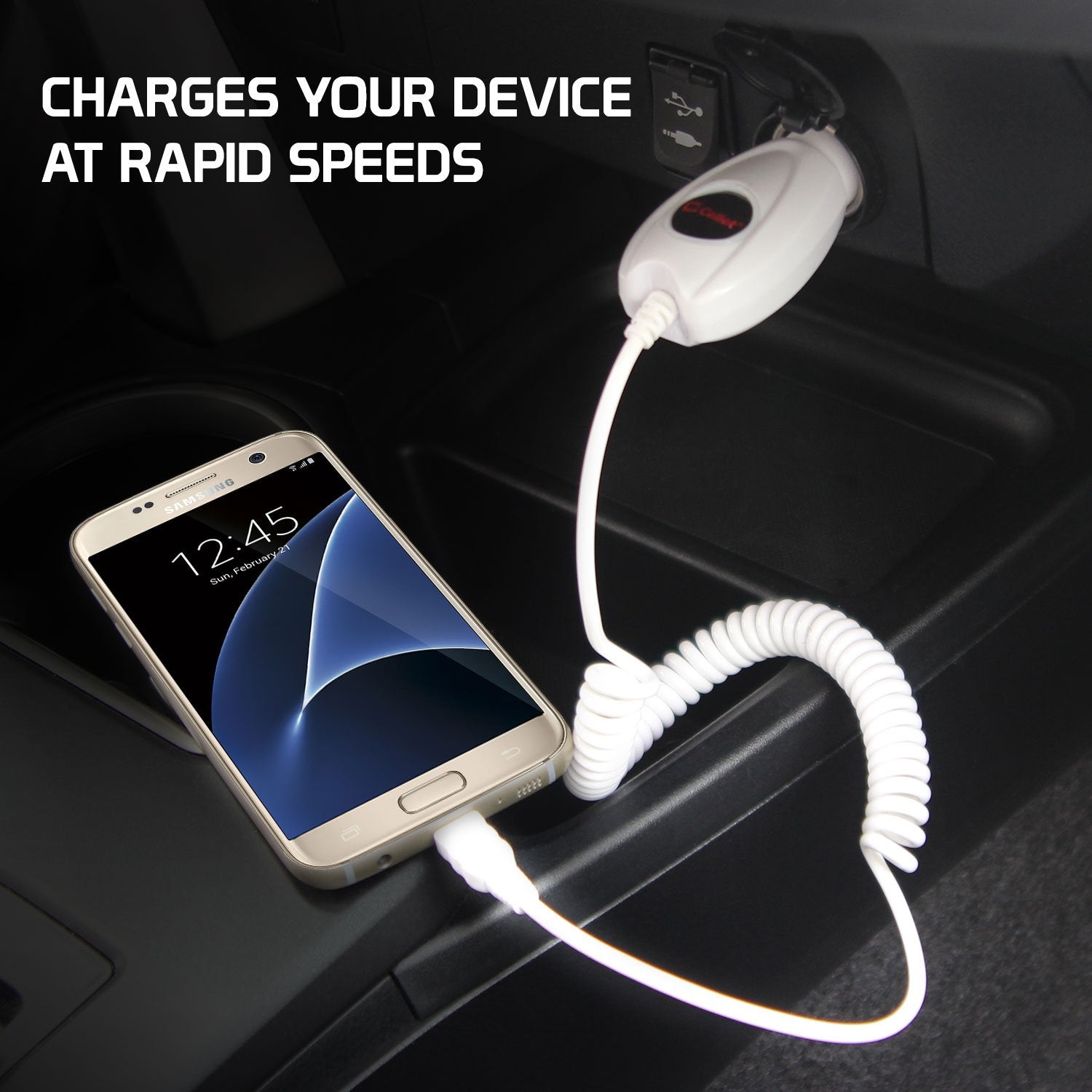 Fuse Car Charger Micro Cable USB 1 Amp 5 Foot Coiled Cable - product image 2 of 5