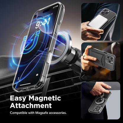 GolbinBox Magnetic for iPhone 16 Pro Clear Case with Camera Control Button,Compatible with 2 Privacy Screen Protectors