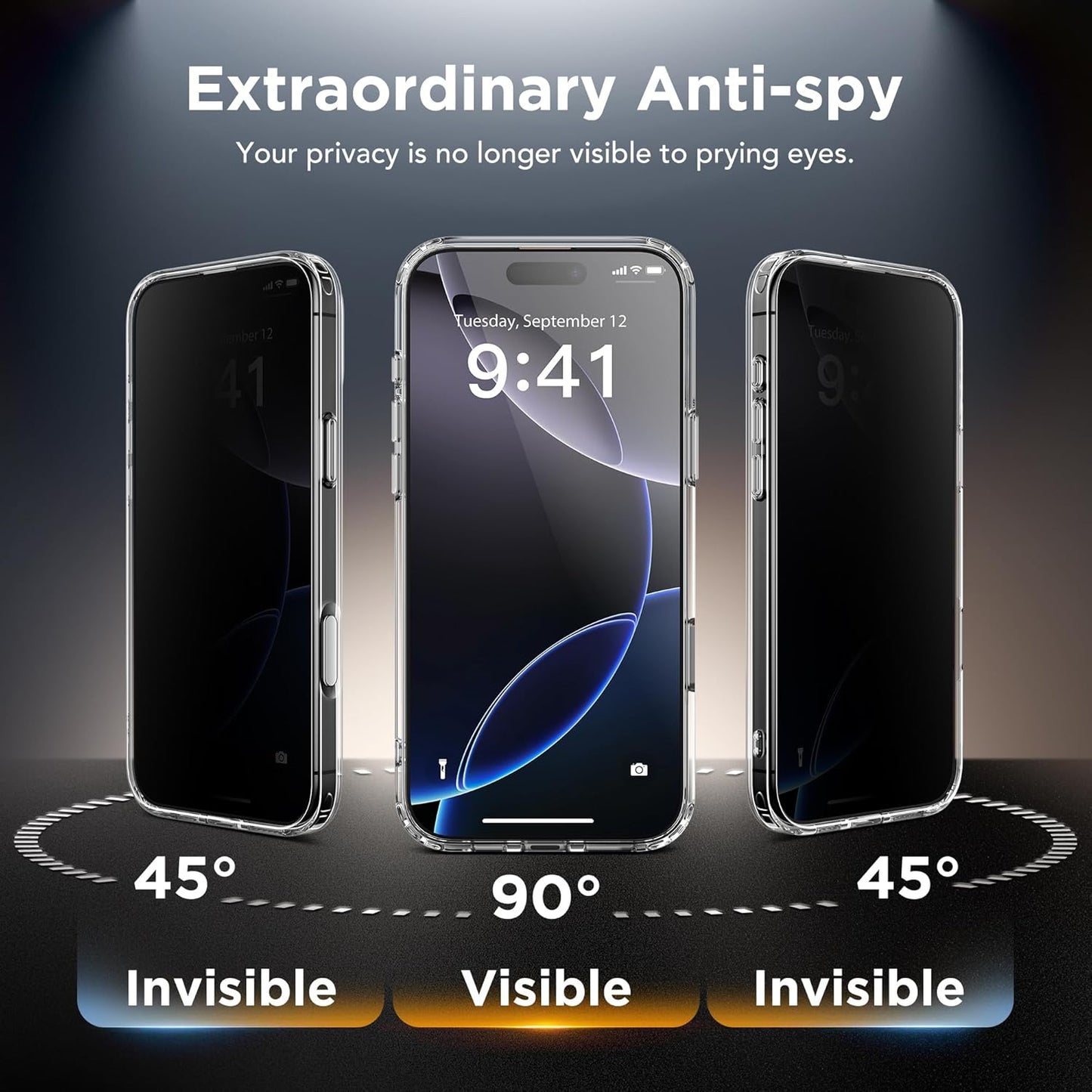 GolbinBox Magnetic for iPhone 16 Pro Clear Case with Camera Control Button,Compatible with 2 Privacy Screen Protectors